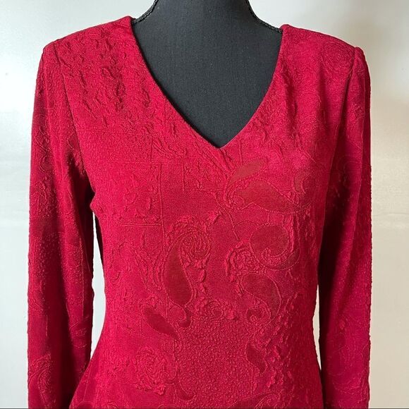 Connected Apparel LS Asymmetric Tiered Dress Size 10 - Picture 5 of 16